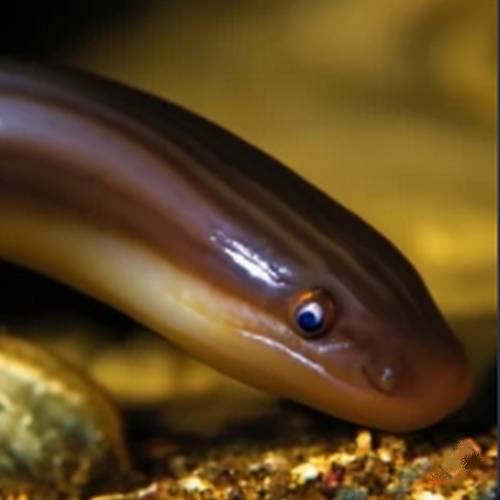 Japanese Eel - A slender, snake-like fish with a dark brown or greenish coloration. Known for its unique life cycle and cultural significance in Japan. The Japanese Eel undergoes long-distance migrations and is a prized delicacy in traditional cuisine