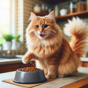 a cat eatting