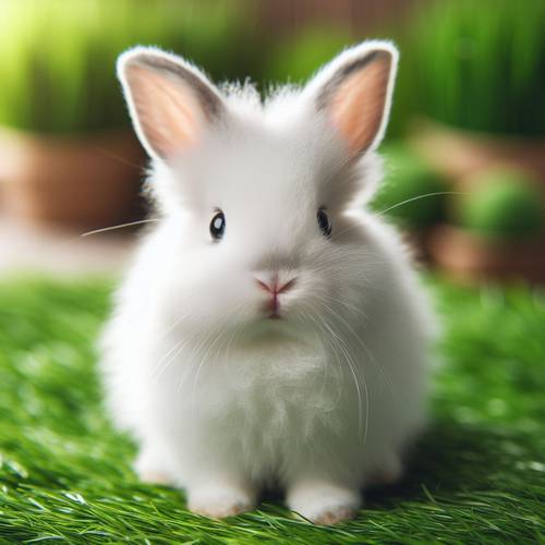 a magnificent white rabbit