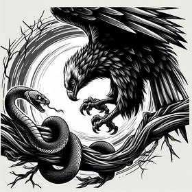 raptor bird vs snake