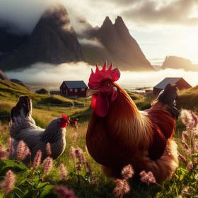 Chicken foraging
