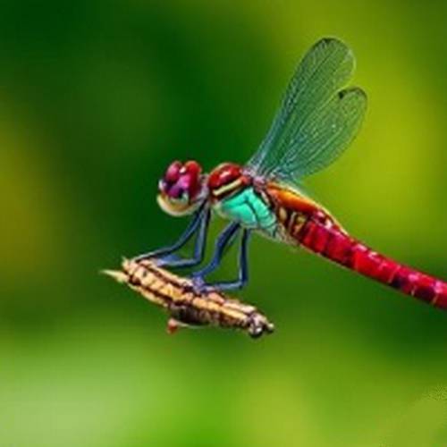 a dragonfly looking for food