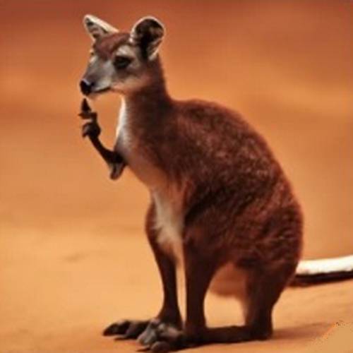 a kangaroo looking for food