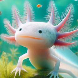 Axolotl, a unique salamander sometimes found on lists of ugliest animals for its unusual features.