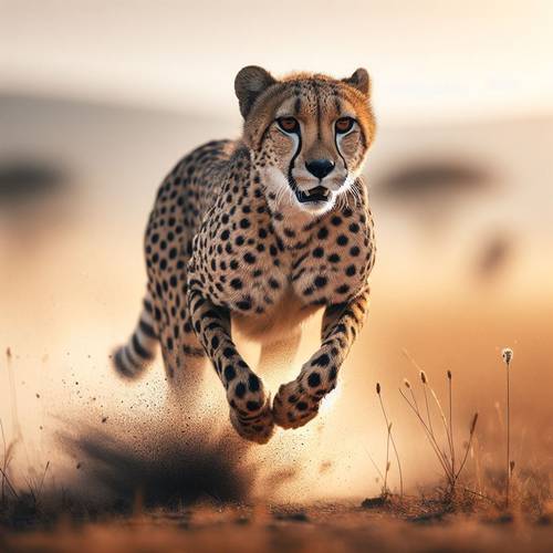 A fastly cheetah in the wild