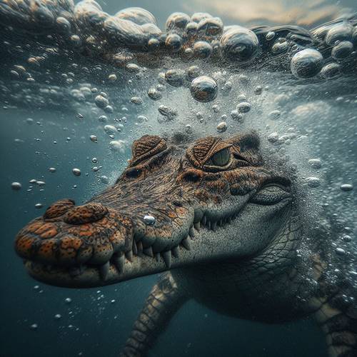 crocodile swim