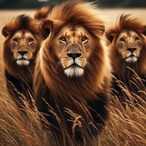 a group of three lions