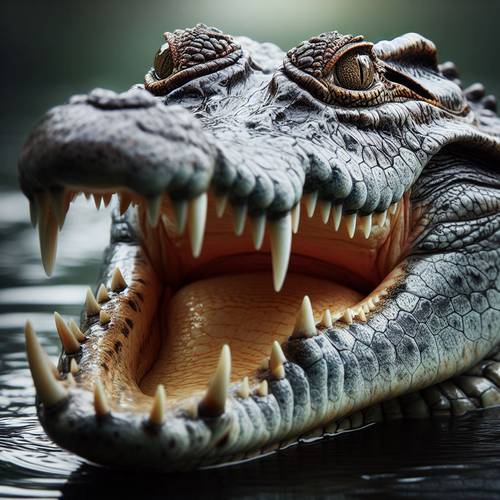 A magnificent crocodile in the water