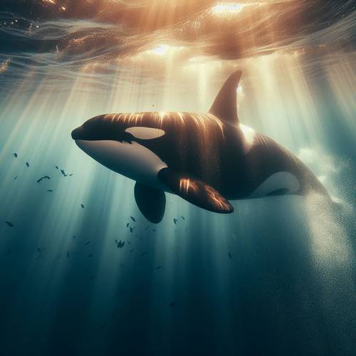 a killer whale who swim