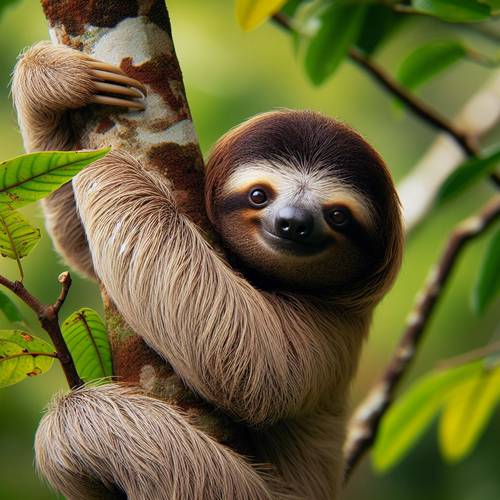 a sloth on a tree