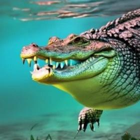 a crocodile looking for food