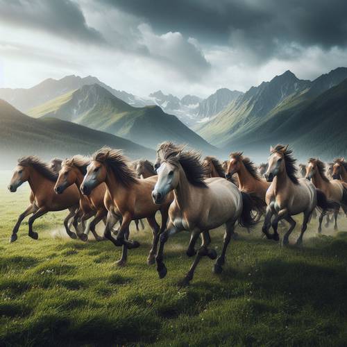 horses in the wild