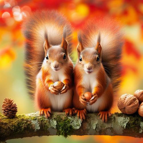 male and female squirrel