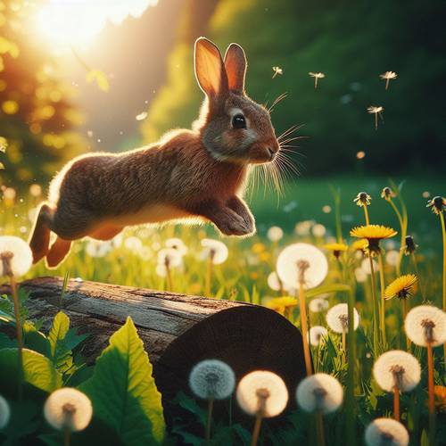 rabbits jumping