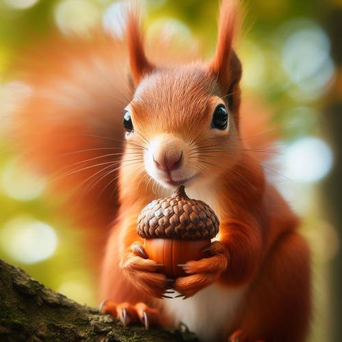 squirrels with a nuts