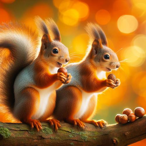 two squirrels in reproduction