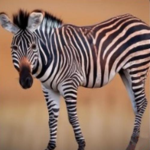 a zebra that is ready to run very fast