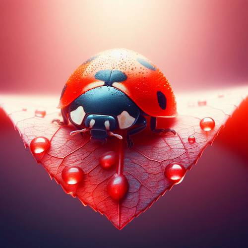 a ladybug with red color and black point