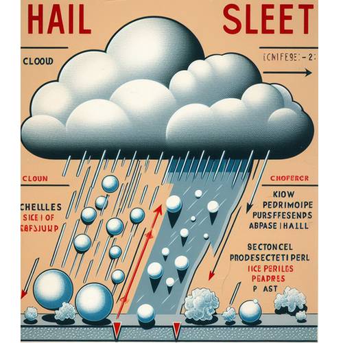 hail and sleet comaraison infographics